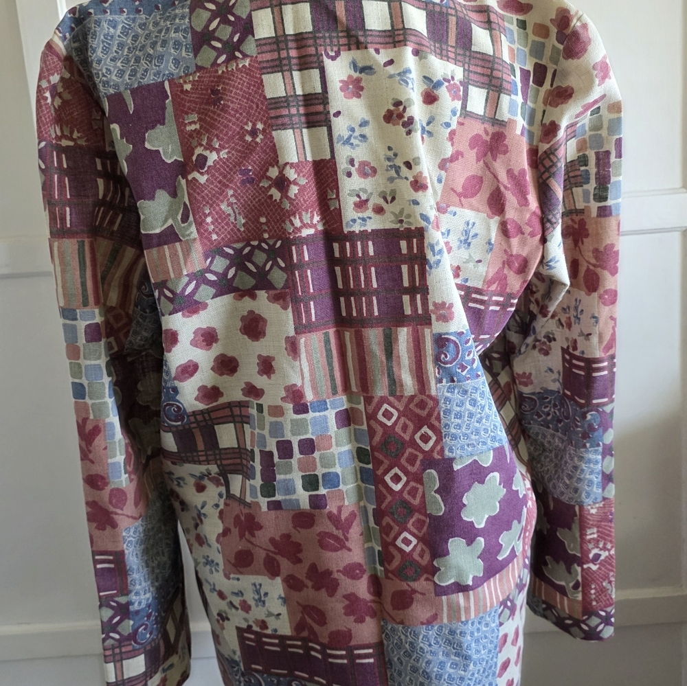 George Vintage Multicolor Patchwork Blazer Size Medium - Picture 5 of 7